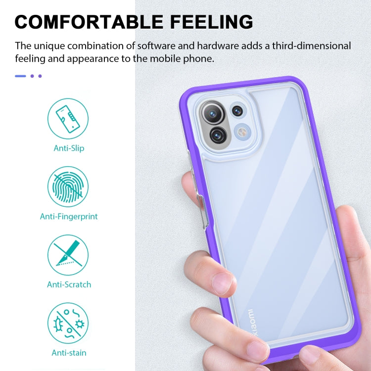 For Xiaomi Mi 11 Lite Bright Series Clear Acrylic + PC + TPU Shockproof Case