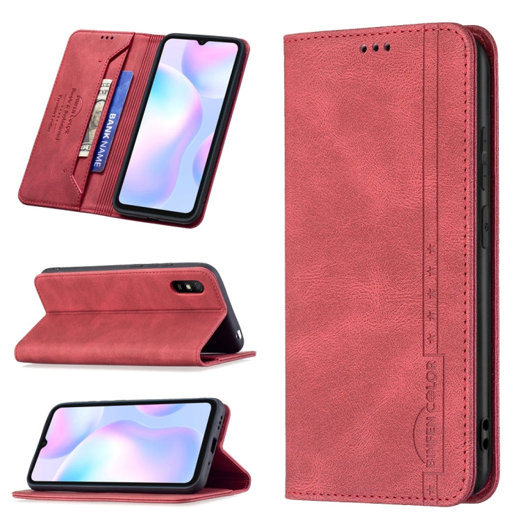 For Xiaomi Redmi 9A Magnetic RFID Blocking Anti-Theft Leather Case with Holder & Card Slots & Wallet