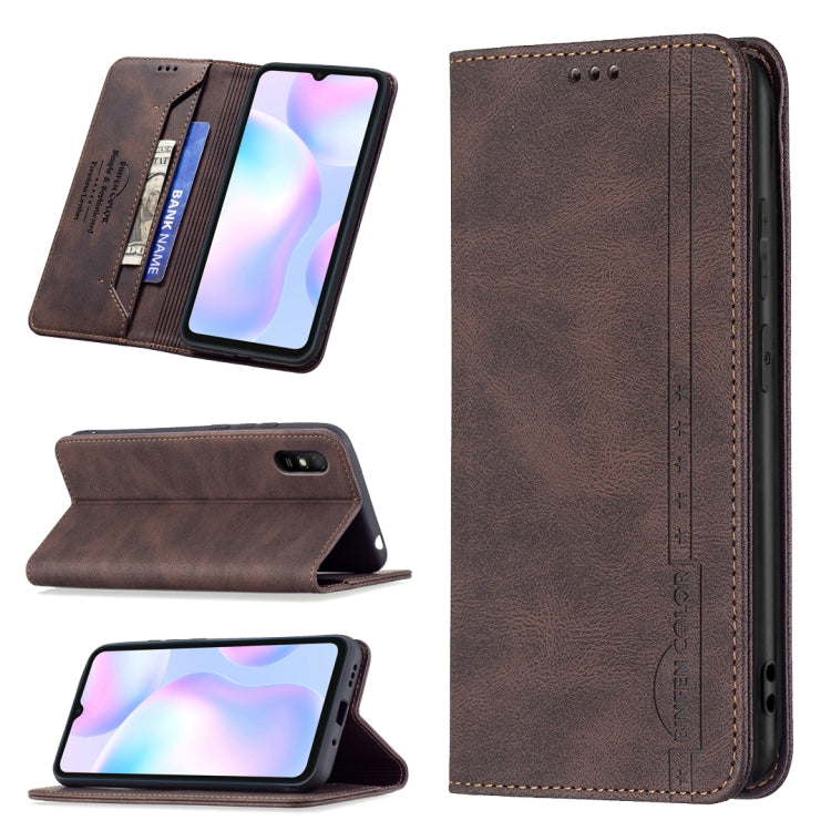 For Xiaomi Redmi 9A Magnetic RFID Blocking Anti-Theft Leather Case with Holder & Card Slots & Wallet