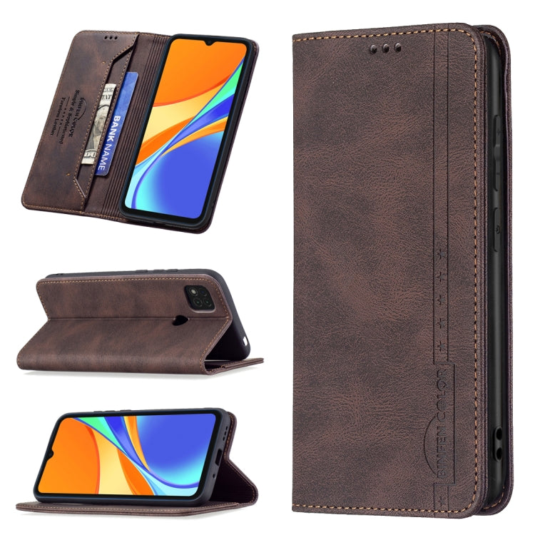 For Xiaomi Redmi 9C / Poco C31 Magnetic RFID Blocking Anti-Theft Leather Case with Holder & Card Slots & Wallet
