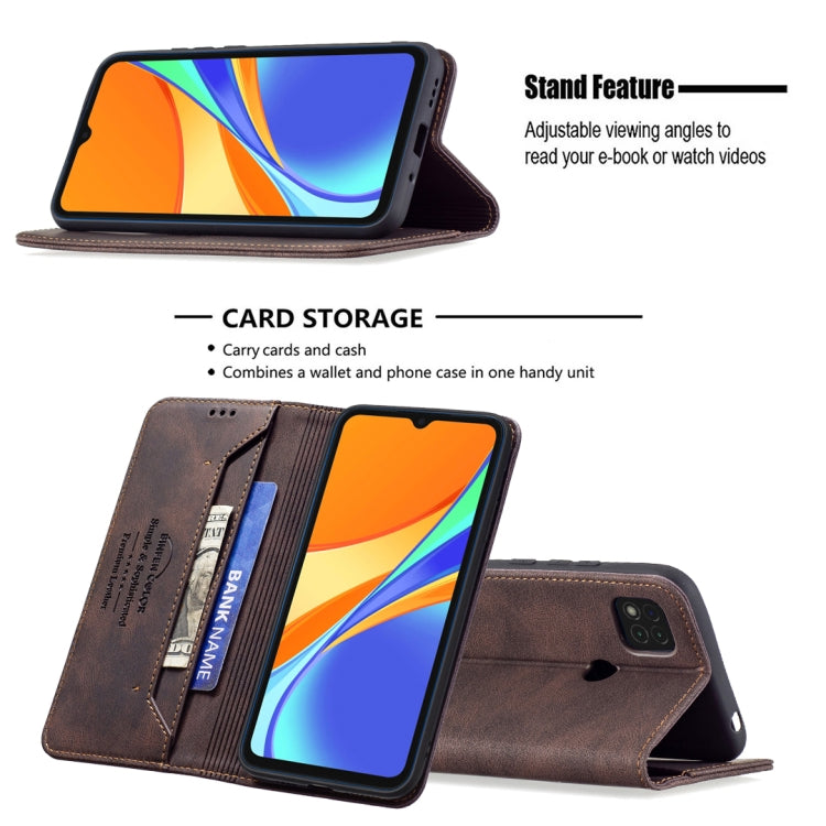 For Xiaomi Redmi 9C / Poco C31 Magnetic RFID Blocking Anti-Theft Leather Case with Holder & Card Slots & Wallet