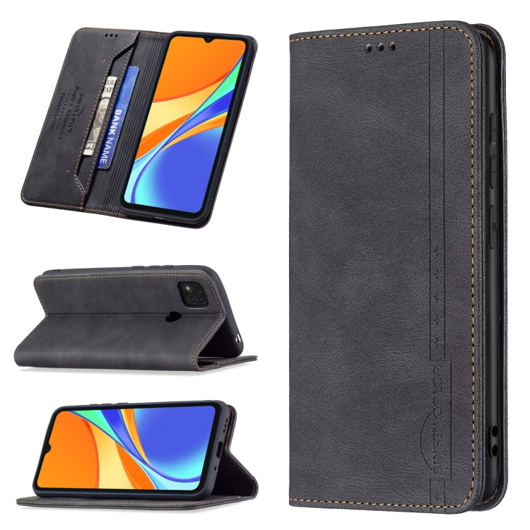 For Xiaomi Redmi 9C / Poco C31 Magnetic RFID Blocking Anti-Theft Leather Case with Holder & Card Slots & Wallet