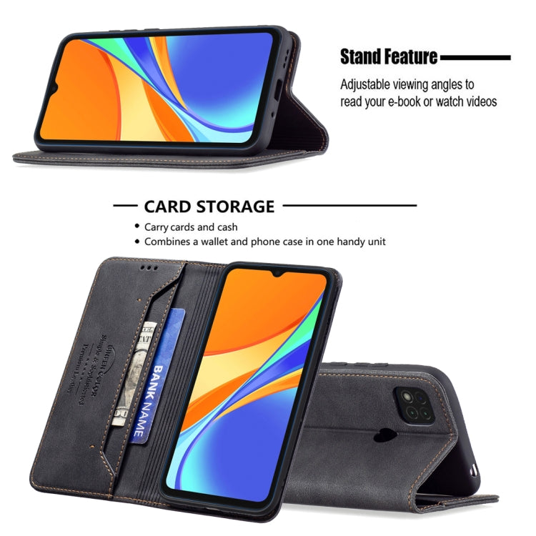 For Xiaomi Redmi 9C / Poco C31 Magnetic RFID Blocking Anti-Theft Leather Case with Holder & Card Slots & Wallet