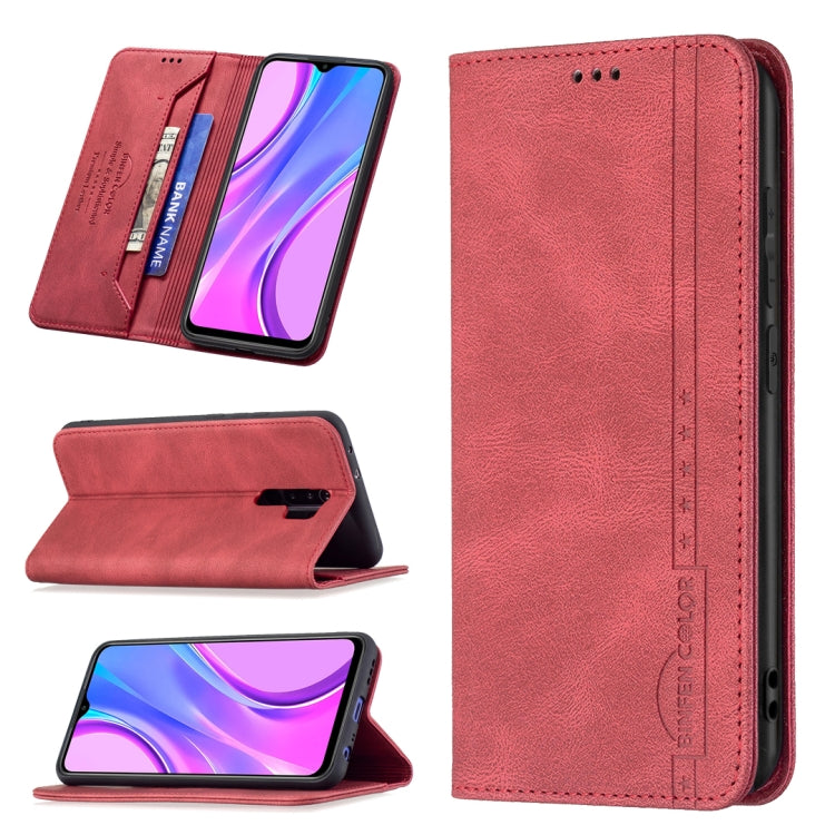 For Xiaomi Redmi 9 Magnetic RFID Blocking Anti-Theft Leather Case with Holder & Card Slots & Wallet