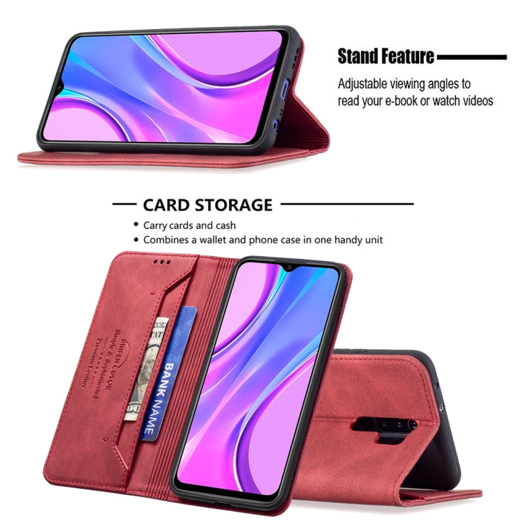 For Xiaomi Redmi 9 Magnetic RFID Blocking Anti-Theft Leather Case with Holder & Card Slots & Wallet