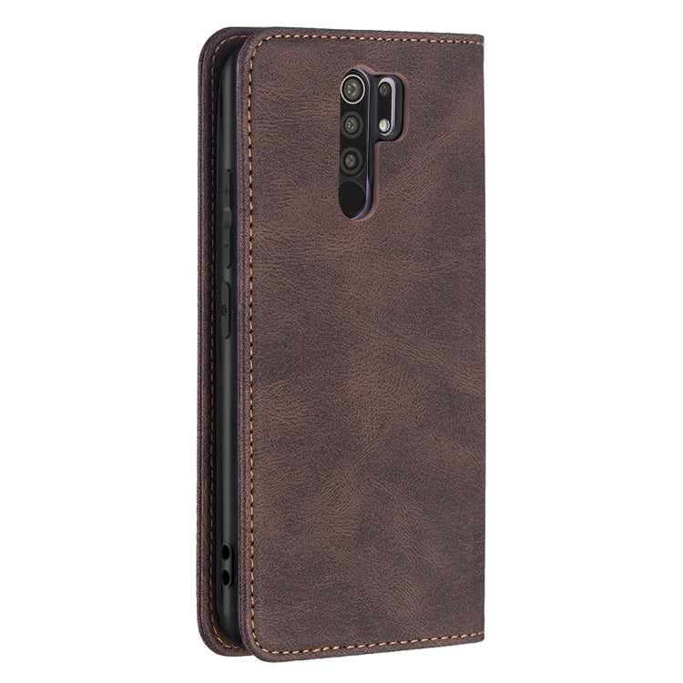 For Xiaomi Redmi 9 Magnetic RFID Blocking Anti-Theft Leather Case with Holder & Card Slots & Wallet