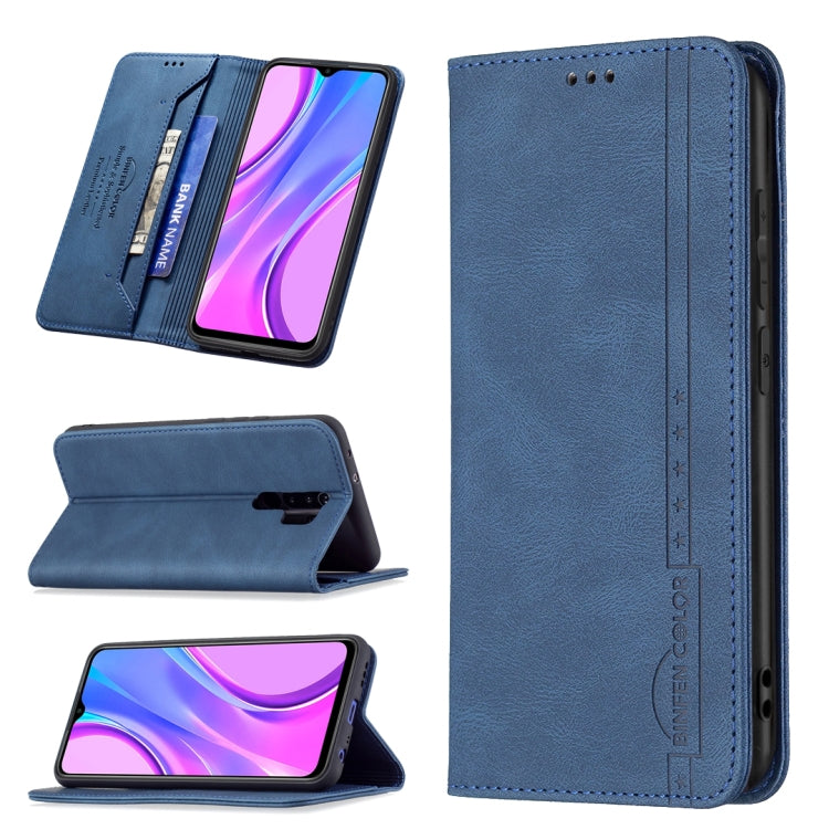 For Xiaomi Redmi 9 Magnetic RFID Blocking Anti-Theft Leather Case with Holder & Card Slots & Wallet