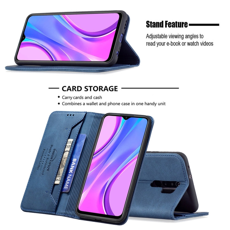 For Xiaomi Redmi 9 Magnetic RFID Blocking Anti-Theft Leather Case with Holder & Card Slots & Wallet