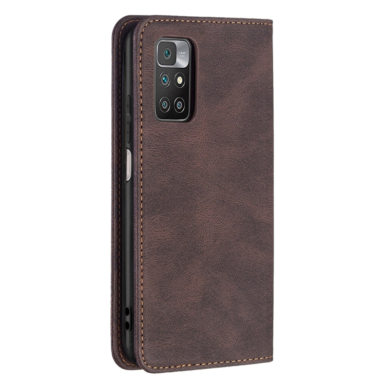 For Xiaomi Redmi 10 Magnetic RFID Blocking Anti-Theft Leather Case with Holder & Card Slots & Wallet