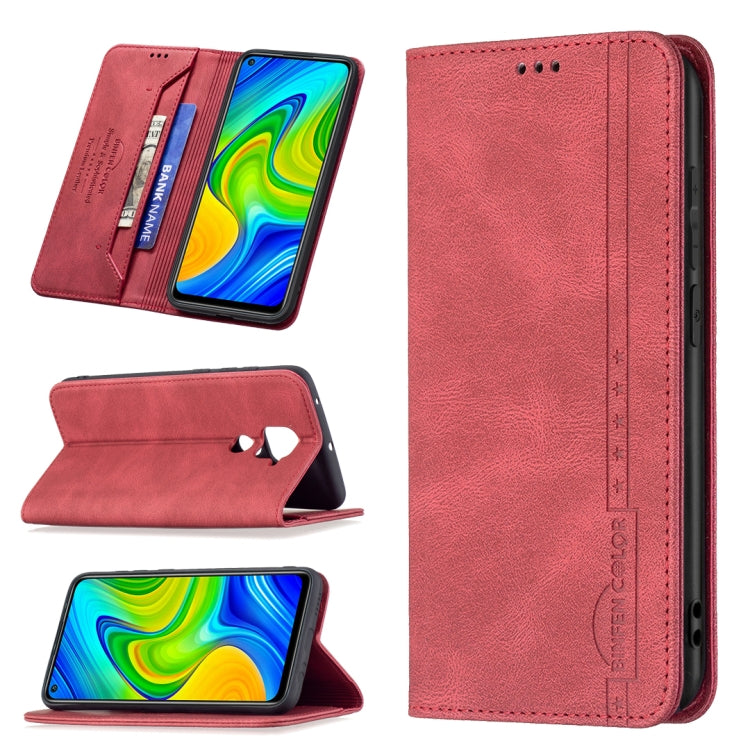 For Xiaomi Redmi Note 9/Redmi 10X 4G Magnetic RFID Blocking Anti-Theft Leather Case with Holder & Card Slots & Wallet