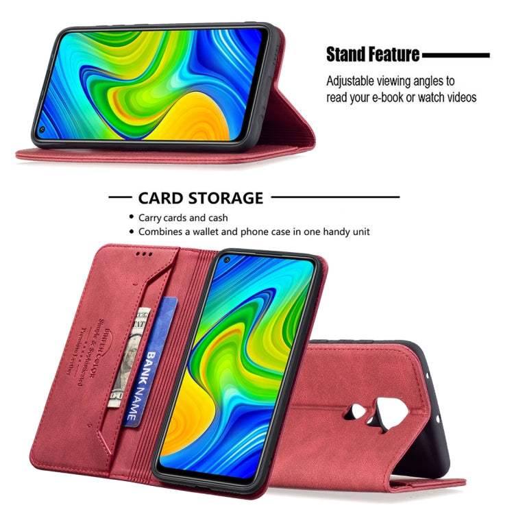 For Xiaomi Redmi Note 9/Redmi 10X 4G Magnetic RFID Blocking Anti-Theft Leather Case with Holder & Card Slots & Wallet