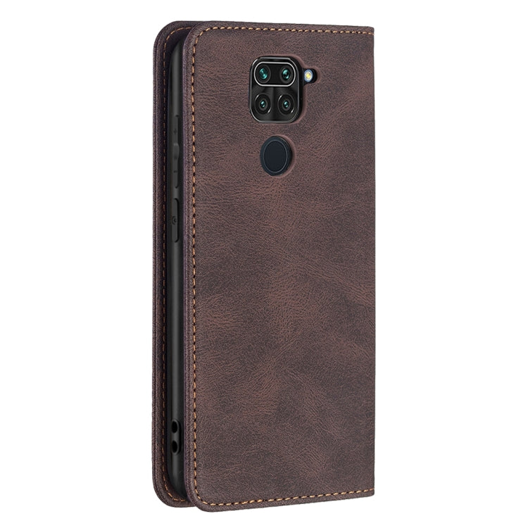 For Xiaomi Redmi Note 9/Redmi 10X 4G Magnetic RFID Blocking Anti-Theft Leather Case with Holder & Card Slots & Wallet