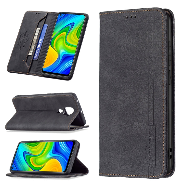 For Xiaomi Redmi Note 9/Redmi 10X 4G Magnetic RFID Blocking Anti-Theft Leather Case with Holder & Card Slots & Wallet