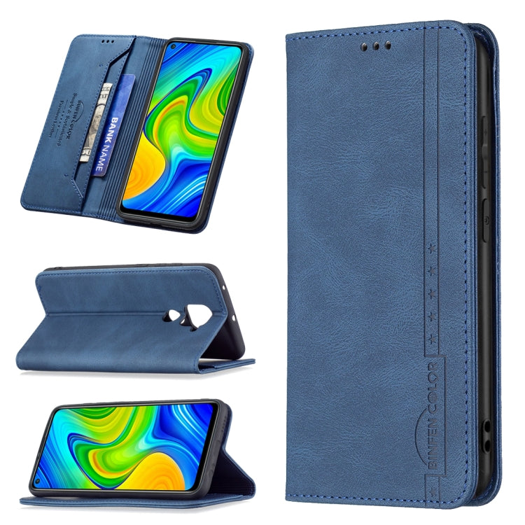 For Xiaomi Redmi Note 9/Redmi 10X 4G Magnetic RFID Blocking Anti-Theft Leather Case with Holder & Card Slots & Wallet