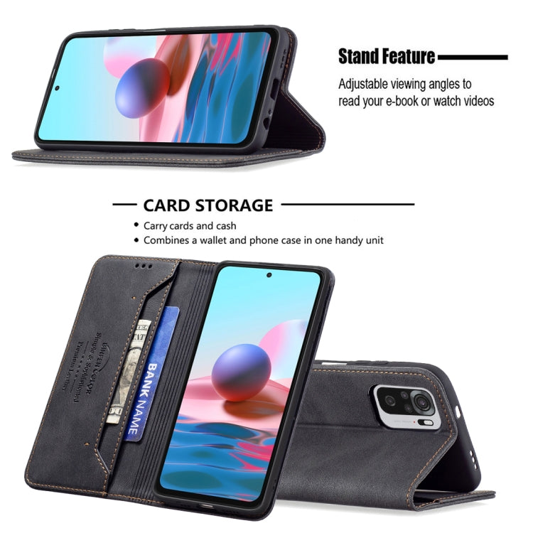 For Xiaomi Redmi Note 10 4G / Note 10S Magnetic RFID Blocking Anti-Theft Leather Case with Holder & Card Slots & Wallet