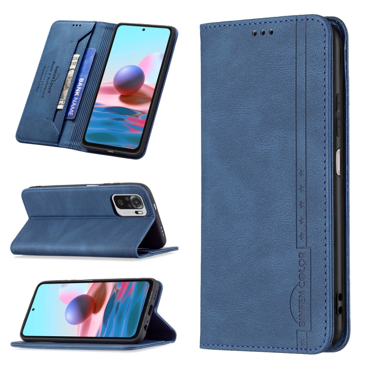 For Xiaomi Redmi Note 10 4G / Note 10S Magnetic RFID Blocking Anti-Theft Leather Case with Holder & Card Slots & Wallet