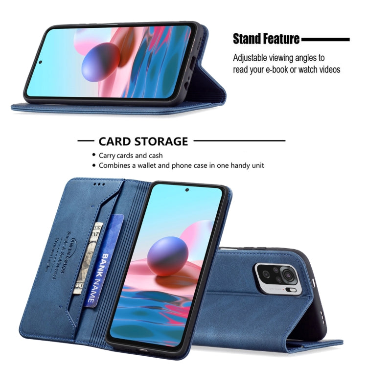 For Xiaomi Redmi Note 10 4G / Note 10S Magnetic RFID Blocking Anti-Theft Leather Case with Holder & Card Slots & Wallet