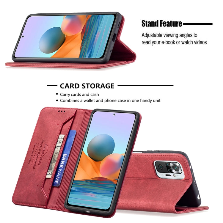 For Xiaomi Redmi Note 10 Pro / Note 10 Pro Max Magnetic RFID Blocking Anti-Theft Leather Case with Holder & Card Slots & Wallet
