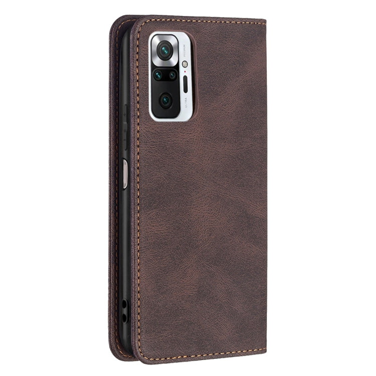 For Xiaomi Redmi Note 10 Pro / Note 10 Pro Max Magnetic RFID Blocking Anti-Theft Leather Case with Holder & Card Slots & Wallet