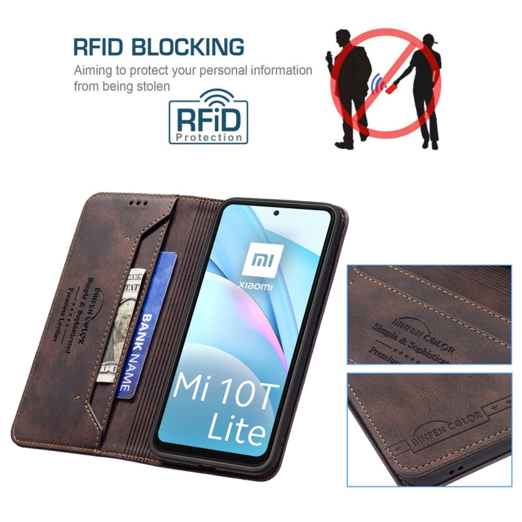 For Xiaomi Mi 10T Lite 5G Magnetic RFID Blocking Anti-Theft Leather Case with Holder & Card Slots & Wallet