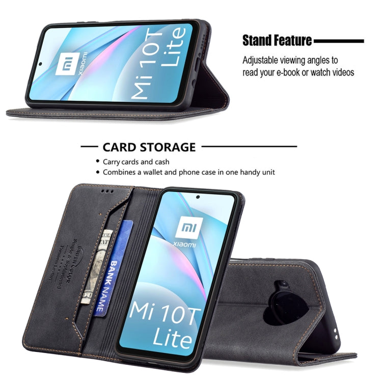For Xiaomi Mi 10T Lite 5G Magnetic RFID Blocking Anti-Theft Leather Case with Holder & Card Slots & Wallet