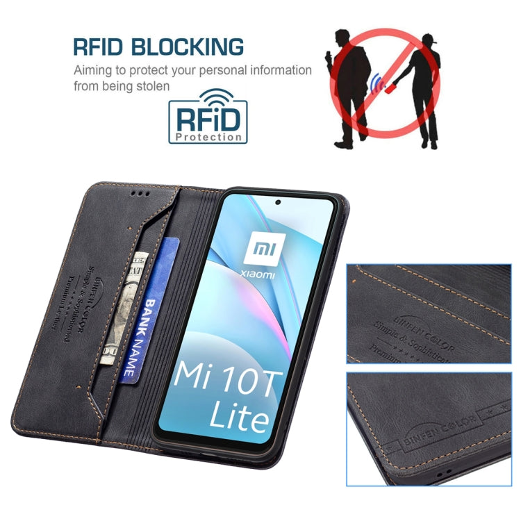 For Xiaomi Mi 10T Lite 5G Magnetic RFID Blocking Anti-Theft Leather Case with Holder & Card Slots & Wallet