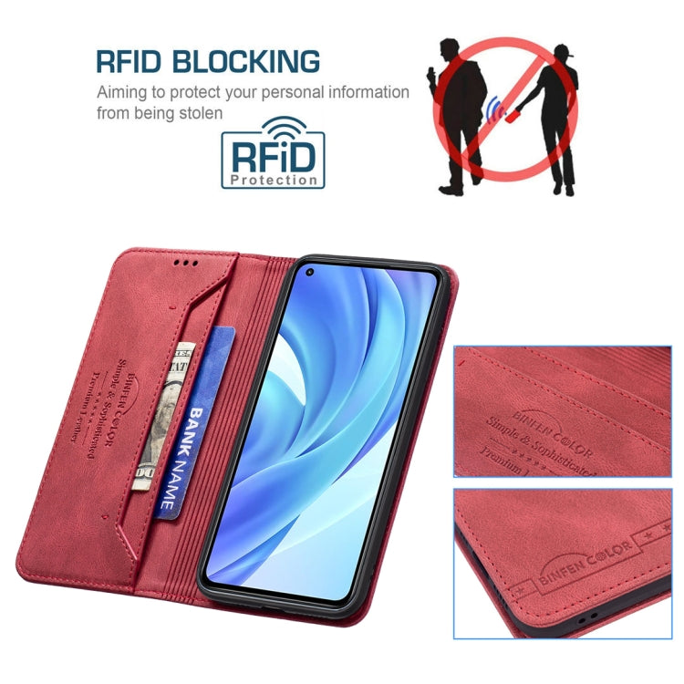 For Xiaomi Mi 11 Lite Magnetic RFID Blocking Anti-Theft Leather Case with Holder & Card Slots & Wallet
