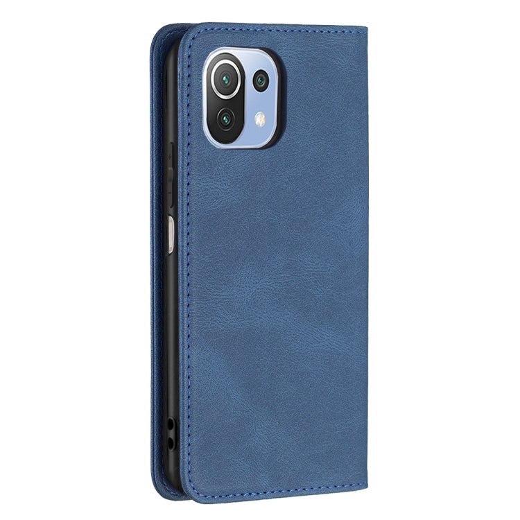 For Xiaomi Mi 11 Lite Magnetic RFID Blocking Anti-Theft Leather Case with Holder & Card Slots & Wallet