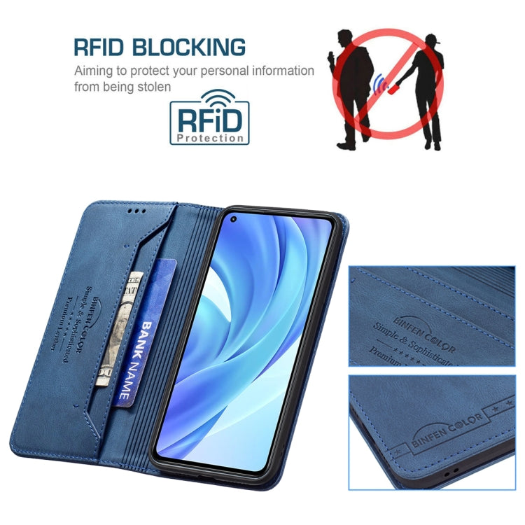 For Xiaomi Mi 11 Lite Magnetic RFID Blocking Anti-Theft Leather Case with Holder & Card Slots & Wallet