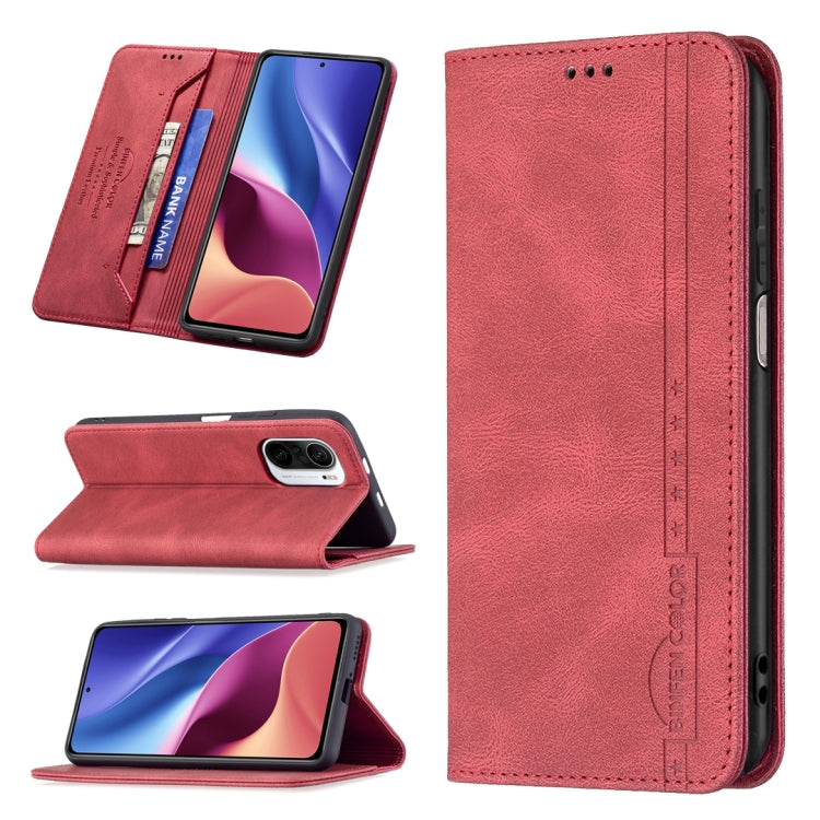 For Xiaomi Mi 11i/Poco F3/Redmi K40/K40 Pro Magnetic RFID Blocking Anti-Theft Leather Case with Holder & Card Slots & Wallet
