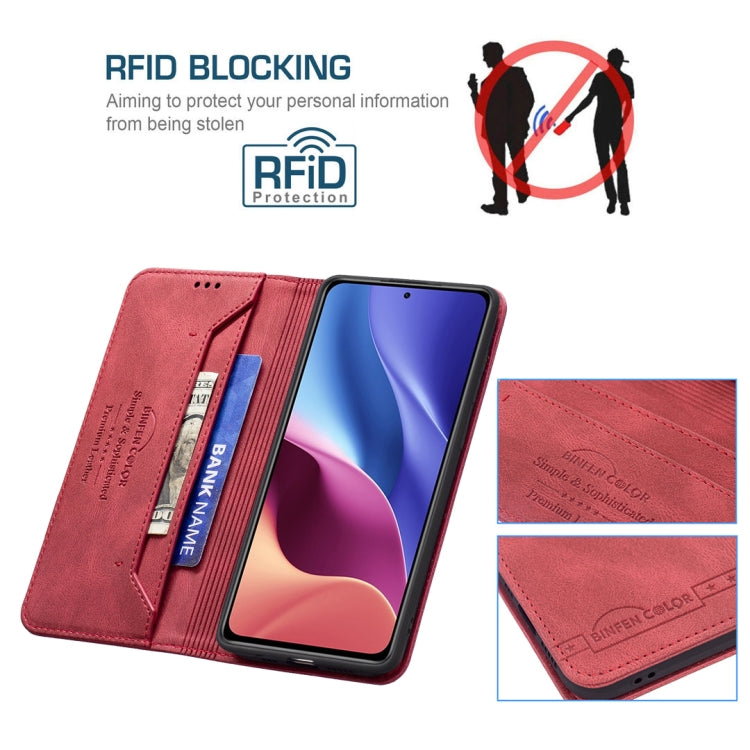 For Xiaomi Mi 11i/Poco F3/Redmi K40/K40 Pro Magnetic RFID Blocking Anti-Theft Leather Case with Holder & Card Slots & Wallet