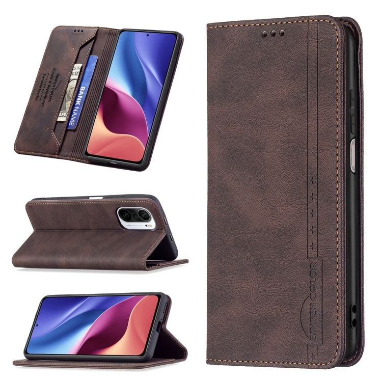For Xiaomi Mi 11i/Poco F3/Redmi K40/K40 Pro Magnetic RFID Blocking Anti-Theft Leather Case with Holder & Card Slots & Wallet