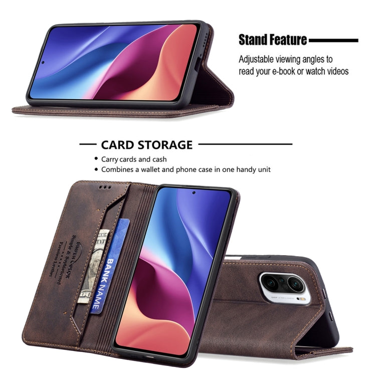 For Xiaomi Mi 11i/Poco F3/Redmi K40/K40 Pro Magnetic RFID Blocking Anti-Theft Leather Case with Holder & Card Slots & Wallet