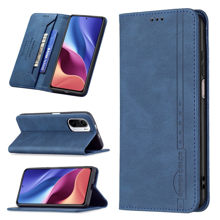 For Xiaomi Mi 11i/Poco F3/Redmi K40/K40 Pro Magnetic RFID Blocking Anti-Theft Leather Case with Holder & Card Slots & Wallet