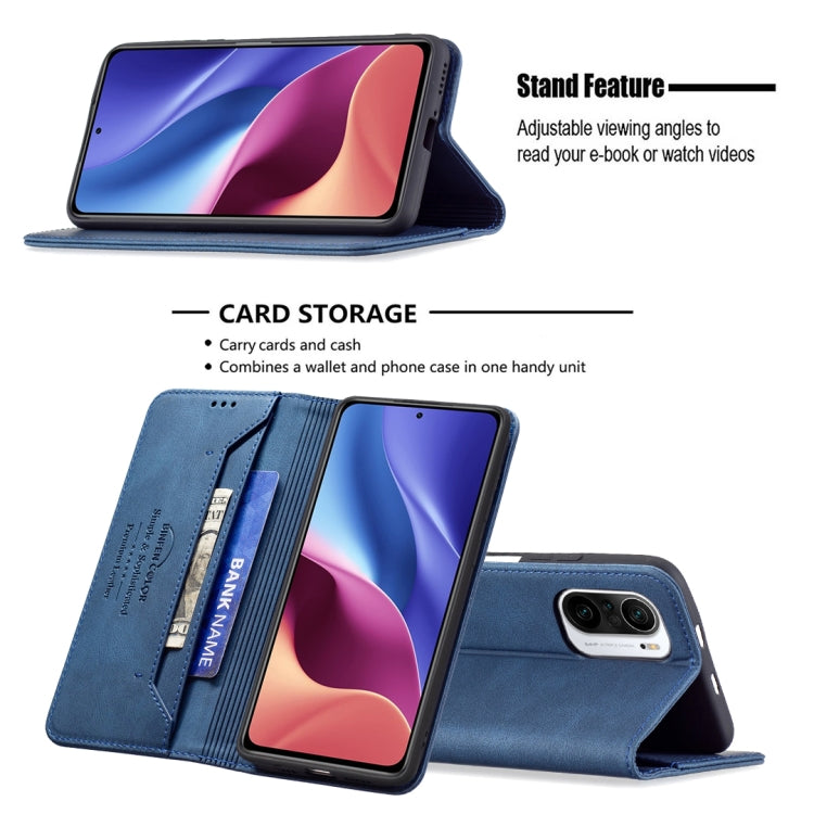 For Xiaomi Mi 11i/Poco F3/Redmi K40/K40 Pro Magnetic RFID Blocking Anti-Theft Leather Case with Holder & Card Slots & Wallet
