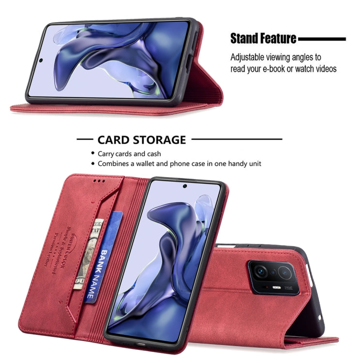 For Xiaomi 11T / 11T Pro Magnetic RFID Blocking Anti-Theft Leather Case with Holder & Card Slots & Wallet