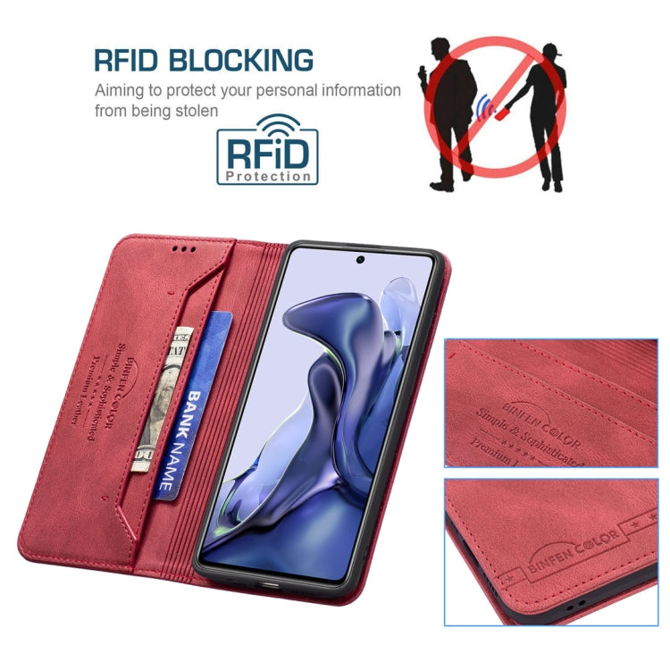 For Xiaomi 11T / 11T Pro Magnetic RFID Blocking Anti-Theft Leather Case with Holder & Card Slots & Wallet