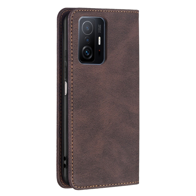 For Xiaomi 11T / 11T Pro Magnetic RFID Blocking Anti-Theft Leather Case with Holder & Card Slots & Wallet