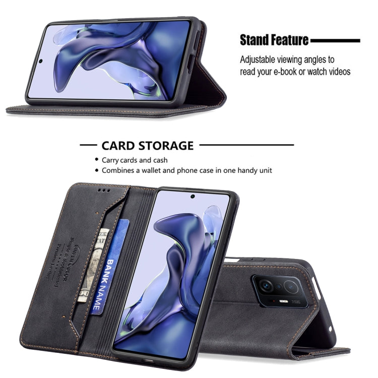 For Xiaomi 11T / 11T Pro Magnetic RFID Blocking Anti-Theft Leather Case with Holder & Card Slots & Wallet