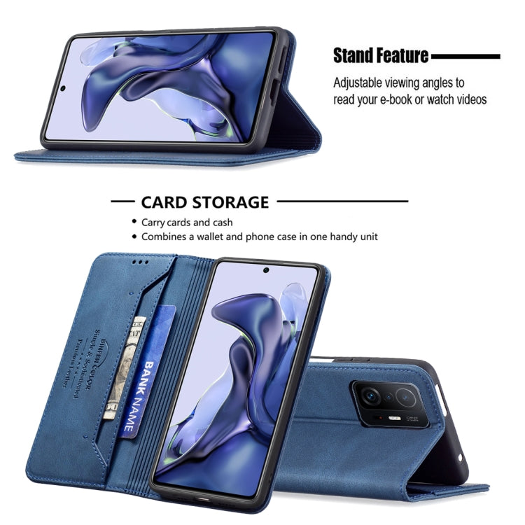 For Xiaomi 11T / 11T Pro Magnetic RFID Blocking Anti-Theft Leather Case with Holder & Card Slots & Wallet