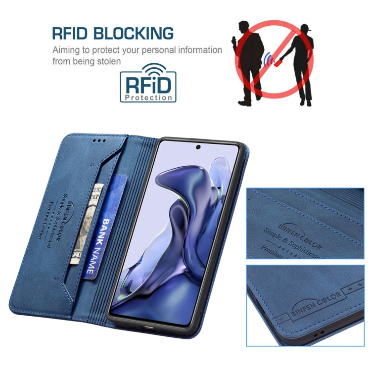 For Xiaomi 11T / 11T Pro Magnetic RFID Blocking Anti-Theft Leather Case with Holder & Card Slots & Wallet