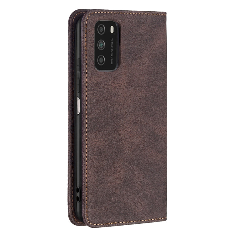 For Xiaomi Poco M3/Redmi Note 9 4G CN Version Magnetic RFID Blocking Anti-Theft Leather Case with Holder & Card Slots & Wallet
