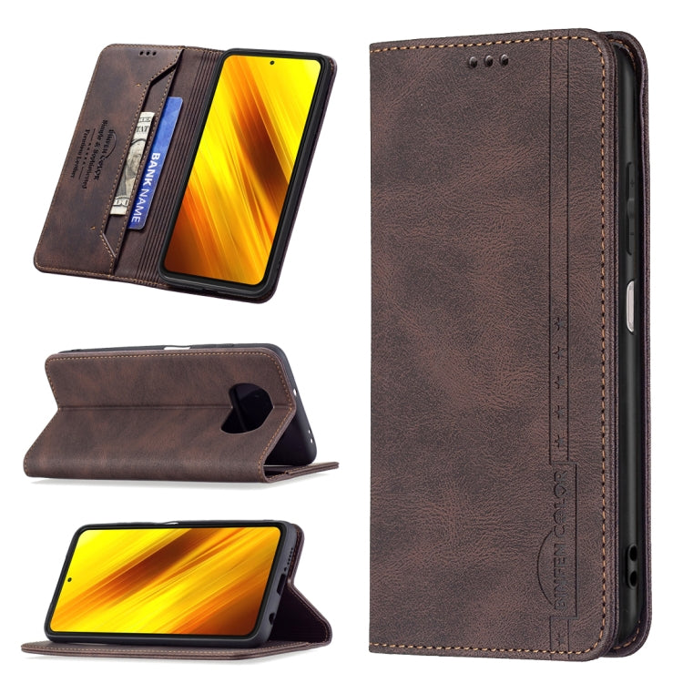 For Xiaomi Poco X3 / X3 NFC Magnetic RFID Blocking Anti-Theft Leather Case with Holder & Card Slots & Wallet