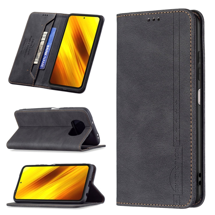 For Xiaomi Poco X3 / X3 NFC Magnetic RFID Blocking Anti-Theft Leather Case with Holder & Card Slots & Wallet