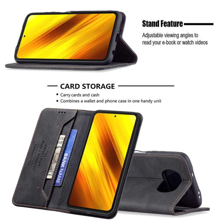 For Xiaomi Poco X3 / X3 NFC Magnetic RFID Blocking Anti-Theft Leather Case with Holder & Card Slots & Wallet