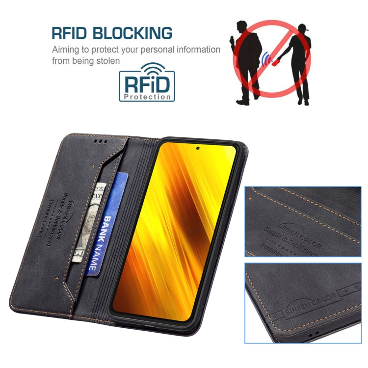 For Xiaomi Poco X3 / X3 NFC Magnetic RFID Blocking Anti-Theft Leather Case with Holder & Card Slots & Wallet