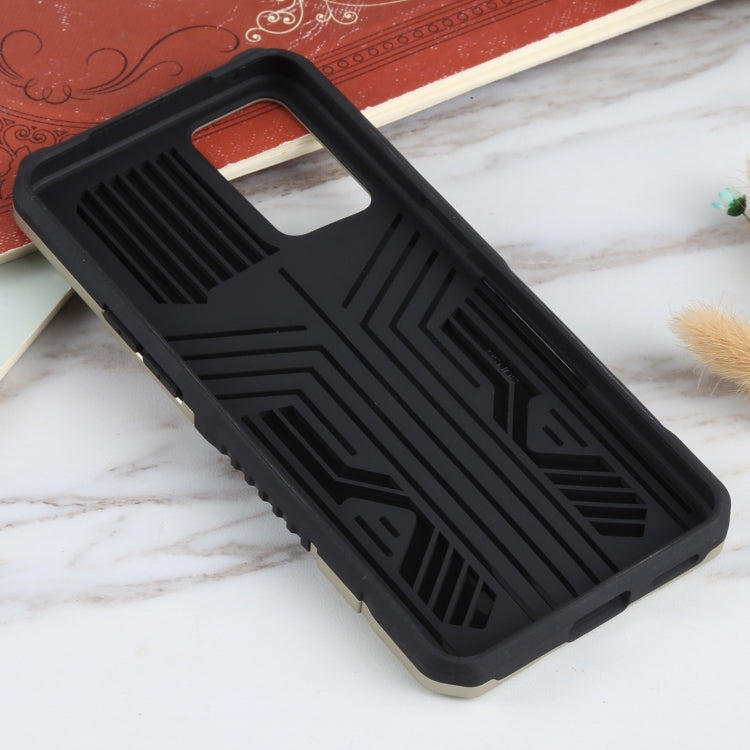 For OPPO Reno6 Vanguard Warrior All Inclusive Double-color Shockproof TPU + PC Protective Case with Holder