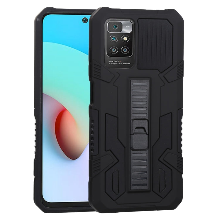 For Xiaomi Redmi 10 Vanguard Warrior All Inclusive Double-color Shockproof TPU + PC Protective Case with Holder