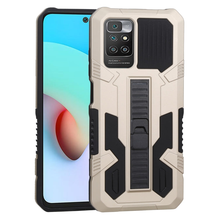 For Xiaomi Redmi 10 Vanguard Warrior All Inclusive Double-color Shockproof TPU + PC Protective Case with Holder