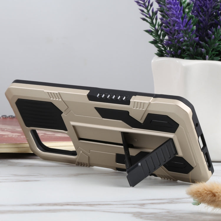 For Xiaomi Redmi 10 Vanguard Warrior All Inclusive Double-color Shockproof TPU + PC Protective Case with Holder